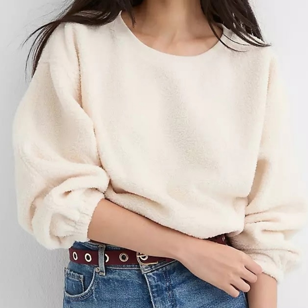 LOFT Sherpa Bubble Sweatshirt – Pure Vanilla